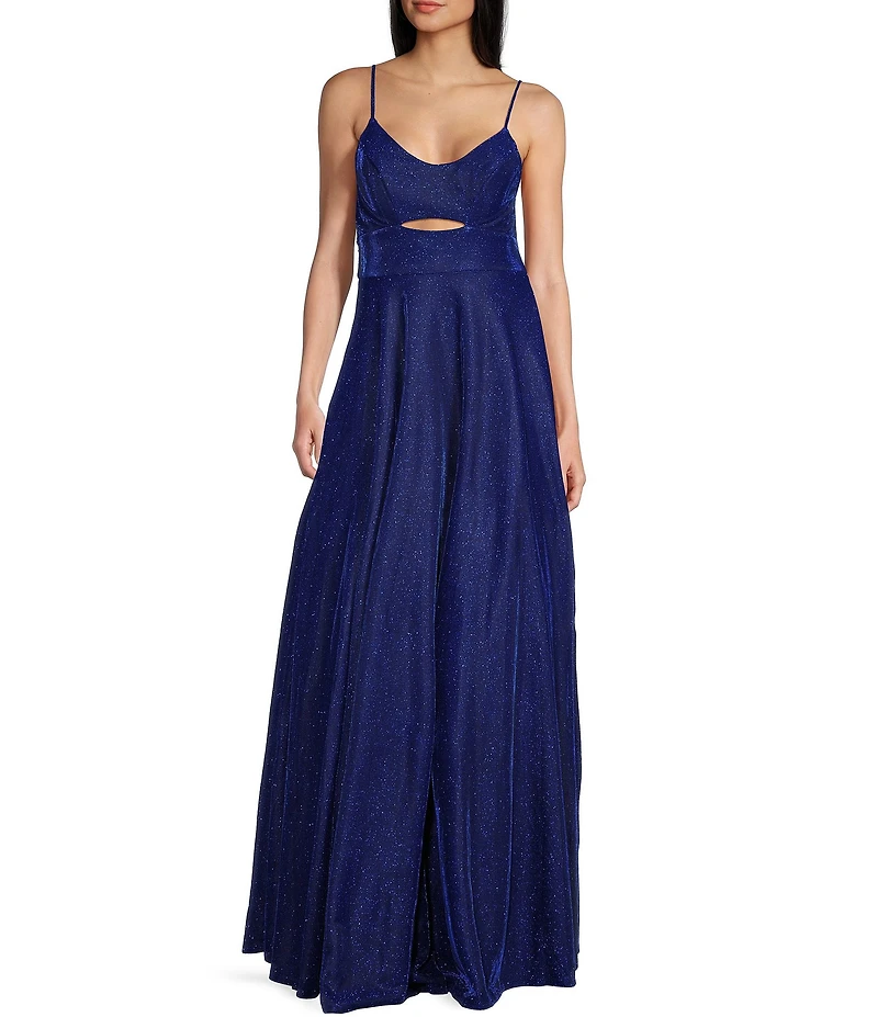 City Vibe Front Cut-Out Lace Back Long Dress