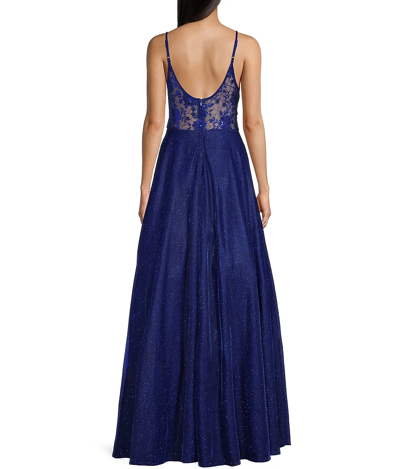 City Vibe Front Cut-Out Lace Back Long Dress