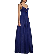 City Vibe Front Cut-Out Lace Back Long Dress