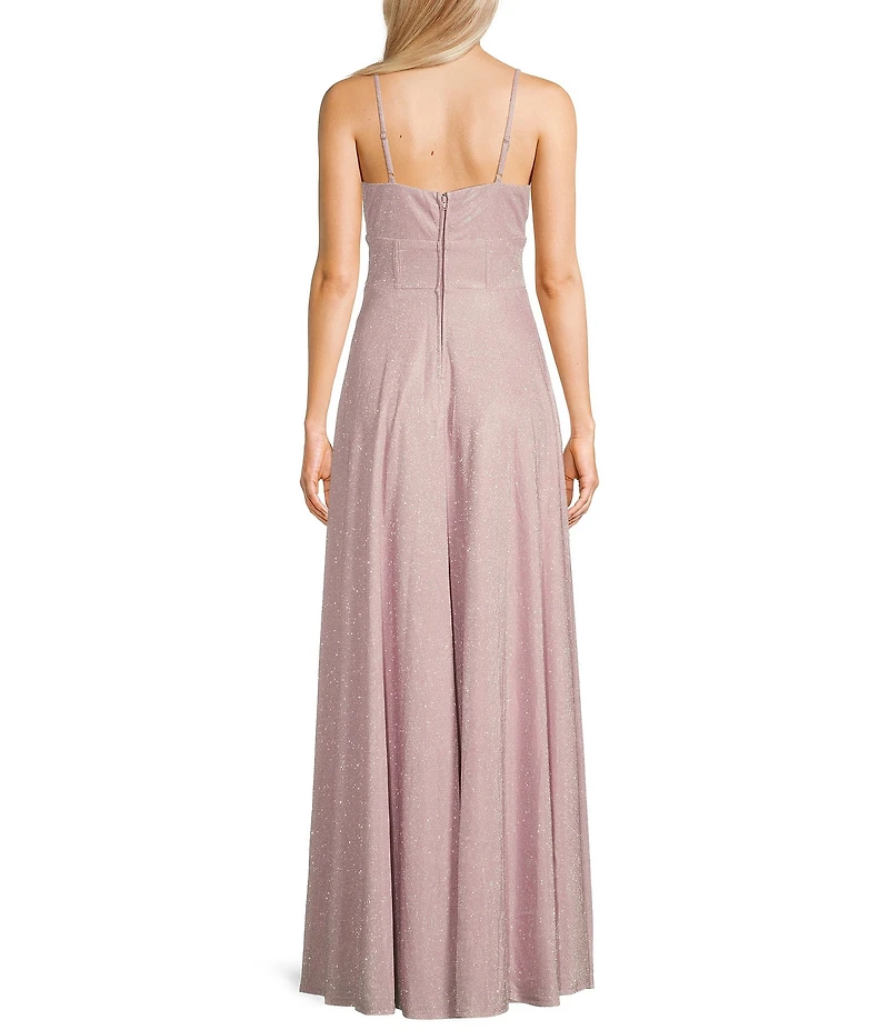 City Vibe Glitter Shine Corset Sleeveless Long Dress