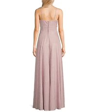 City Vibe Glitter Shine Corset Sleeveless Long Dress