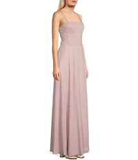 City Vibe Glitter Shine Corset Sleeveless Long Dress