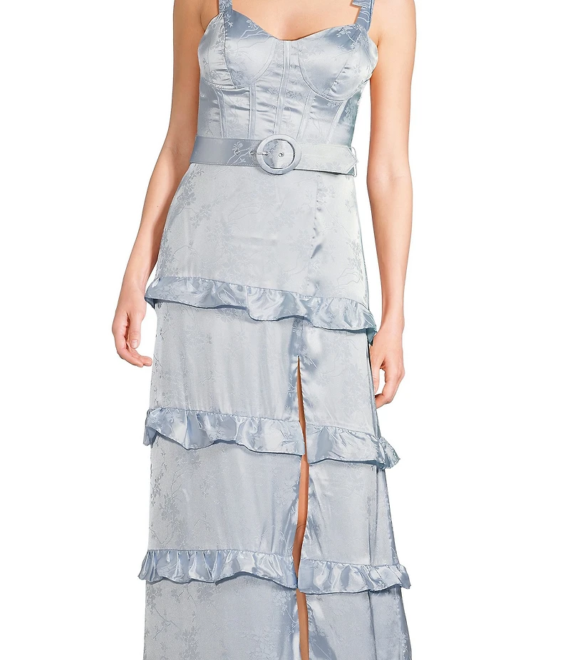 City Vibe Jacquard Sweetheart Neck Bustier Dress