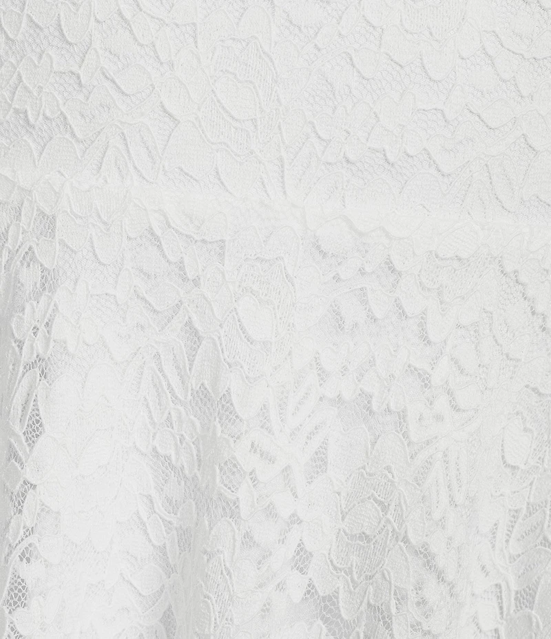 City Vibe Lace Bow Front Short Sleeve Skater Dress