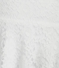 City Vibe Lace Bow Front Short Sleeve Skater Dress