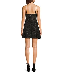 City Vibe Lace Bow Strap Fit And Flare Mini Dress