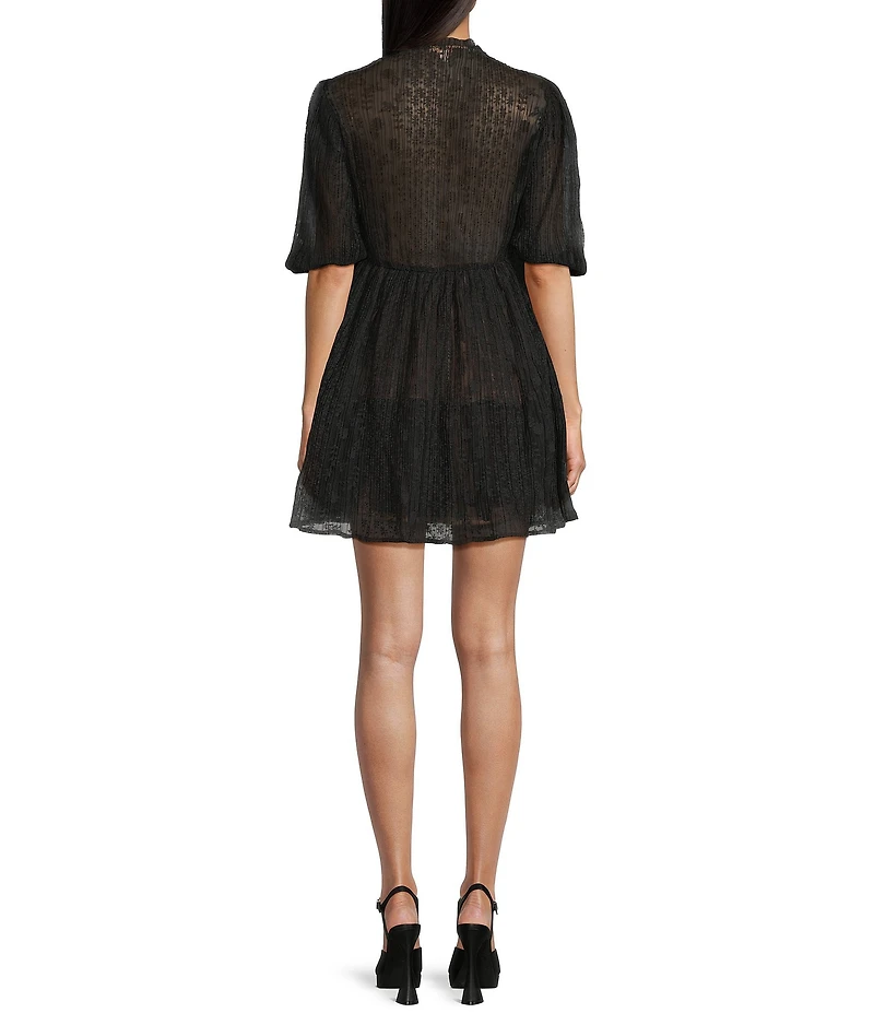 City Vibe Lace V-Neck Bow Front Dress