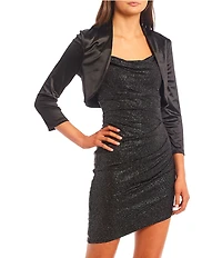 City Vibe Long Sleeve Satin Shrug