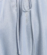 City Vibe Off-The-Shoulder Drape Neck Illusion Appliqued Waist Side Slit Lace Up Back Dress