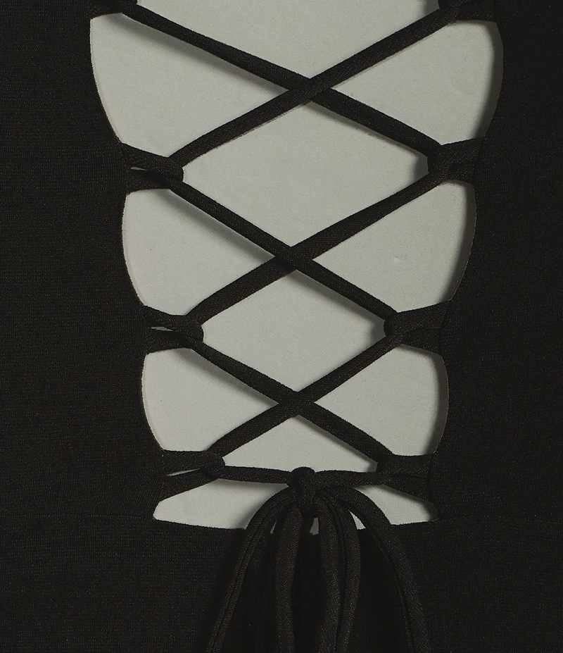 City Vibe Off-The-Shoulder Lace-Up Back Long Dress