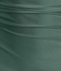 City Vibe One Shoulder Ruched Knee Length Dress