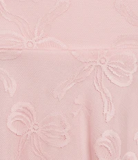 City Vibe Patterned Lace Bow Detail Fit And Flare Scoop Neck Sleeveless Mini Dress