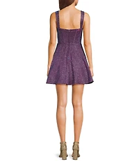 City Vibe Plunge Bustier Corset Bodice Skater Dress