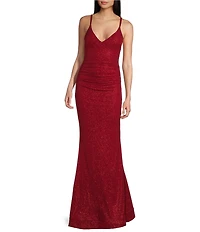 City Vibe Plunge Neck Spaghetti Strap Dress