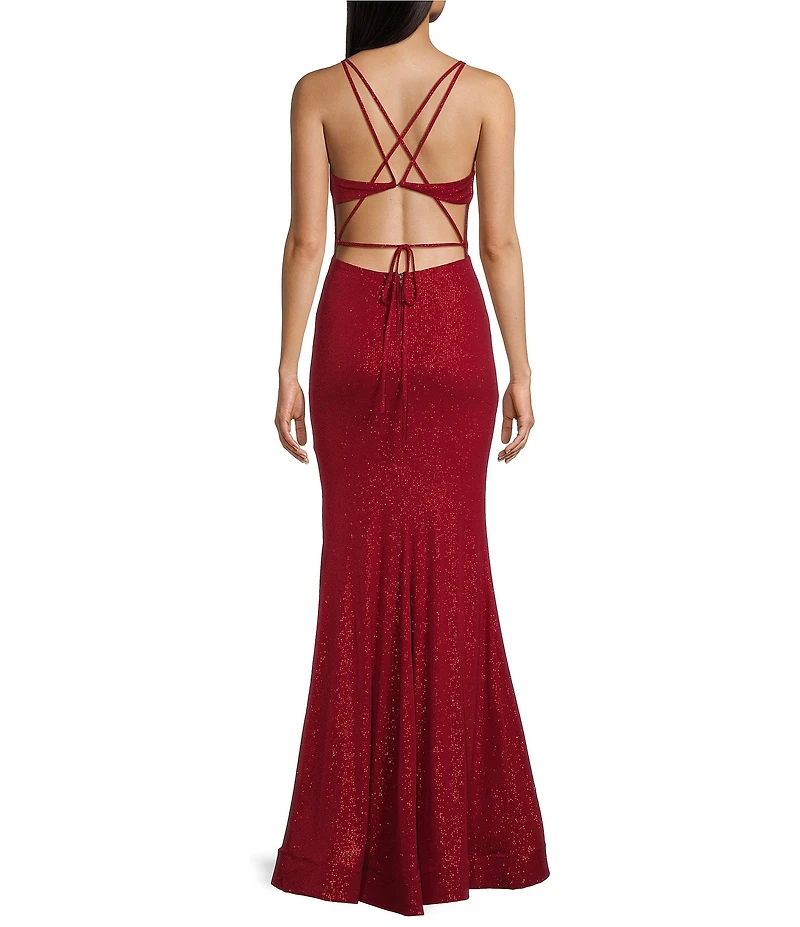City Vibe Plunge Neck Spaghetti Strap Dress