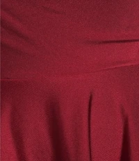 City Vibe Plus Size Drape Neck Lace Illusion Back Skater Dress