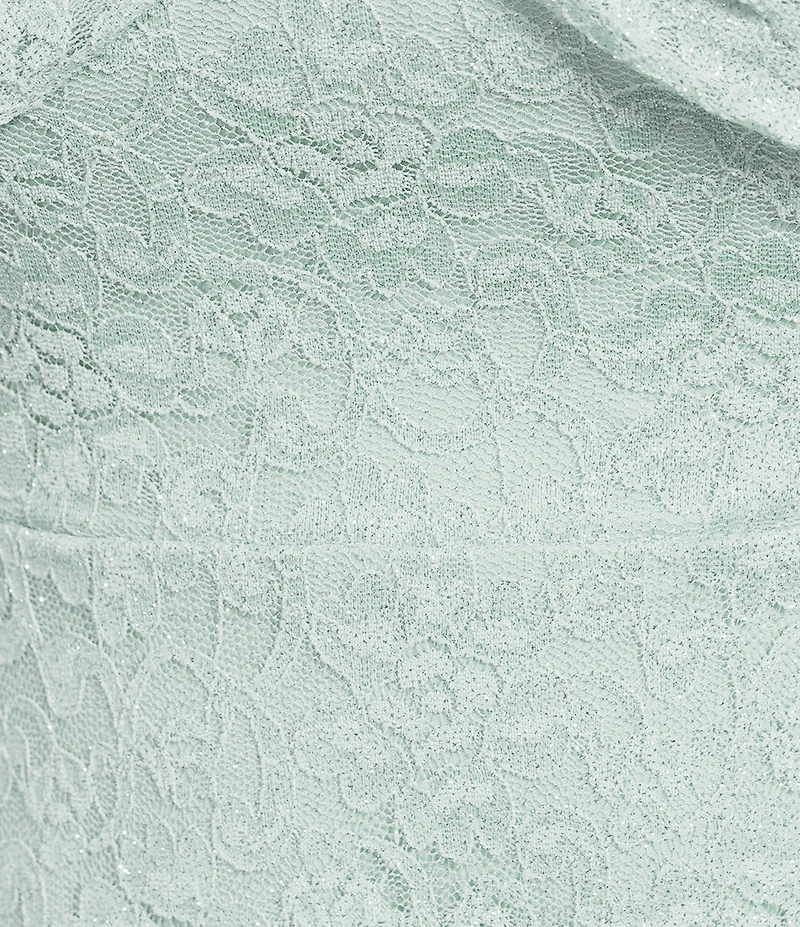 City Vibe Plus Size Lace Strapless Bow Front Dress