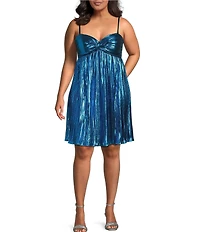 City Vibe Plus Size Twist Front Bandeau Babydoll Dress