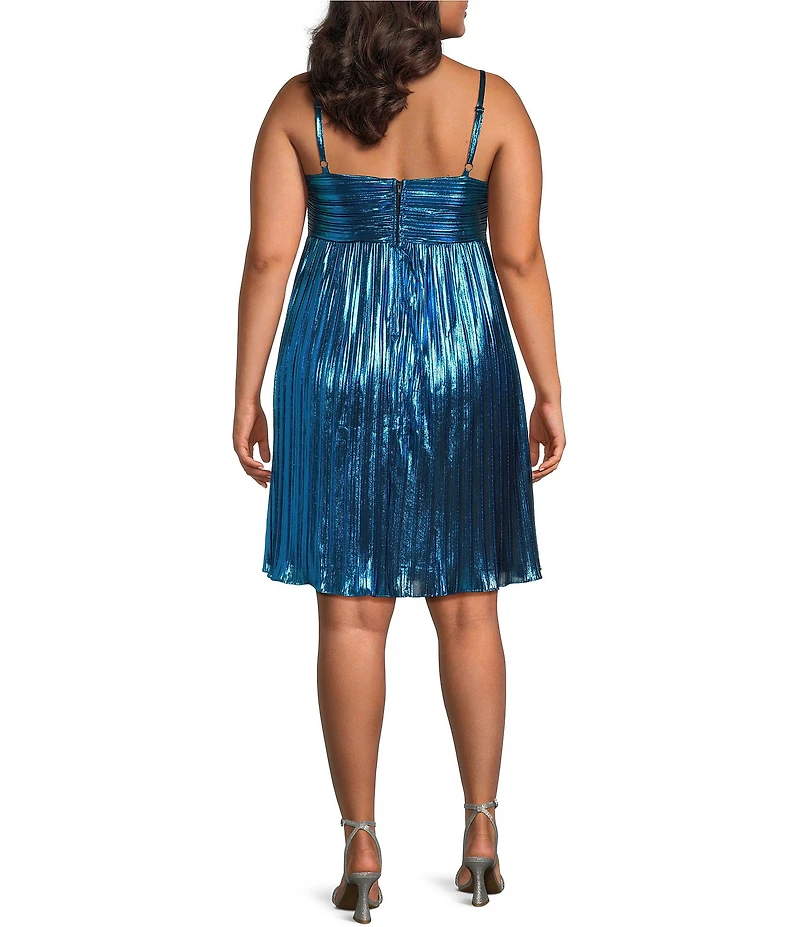 City Vibe Plus Size Twist Front Bandeau Babydoll Dress