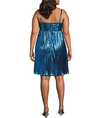 City Vibe Plus Size Twist Front Bandeau Babydoll Dress