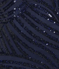 City Vibe Sequin Square Neck Tube Spaghetti Strap Godet Inset Gown