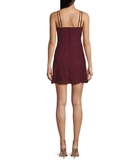 City Vibe Shirred Overlay Bodice Fit and Flare Dress