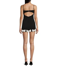 City Vibe Sleeveless Square Neck Open Back Bow Hem Dress