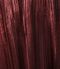 City Vibe Spaghetti Strap Pleated Foil Babydoll Dress