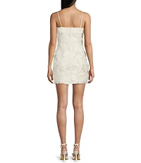 City Vibe Spaghetti Strap Square Neck 3D Flower Slim Dress