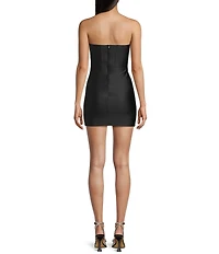 City Vibe Strapless Corset Bodice Shirred Dress