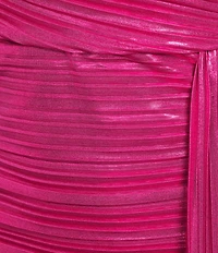 City Vibe Strapless Pleated Foil Tail Party Dress