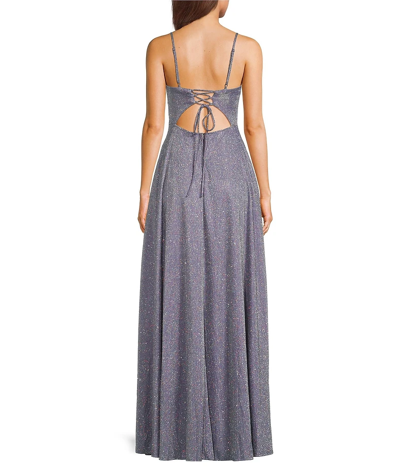 City Vibe Sweetheart Neck Corset Bodice Lace Up Back Long Dress