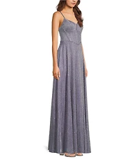 City Vibe Sweetheart Neck Corset Bodice Lace Up Back Long Dress