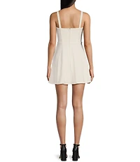 City Vibe Sweetheart Neck Trim Bustier Bodice Skater Dress