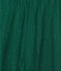 City Vibe Sweetheart Neck Twist Front Tie Straps Illusion Back Shirred Ballgown