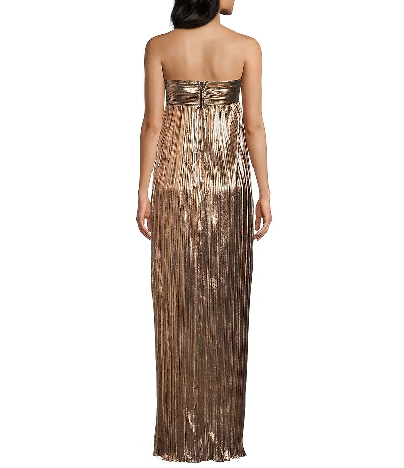 City Vibe Twist Front Bandeau Removable Strap Front Slit Dress