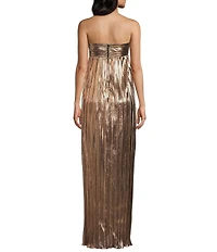 City Vibe Twist Front Bandeau Removable Strap Front Slit Dress