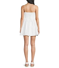 City Vibe V-Neck Corset Lace Up Back Dress