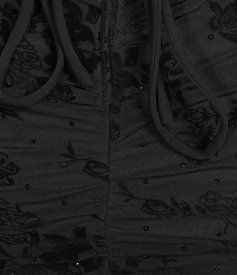 City Vibe V-Neck Long Sleeve Lace Up Back Ruched Bodycon Dress