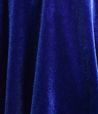 City Vibe Velvet High Neck Bow Shoulder Accented Layered Skater Dress