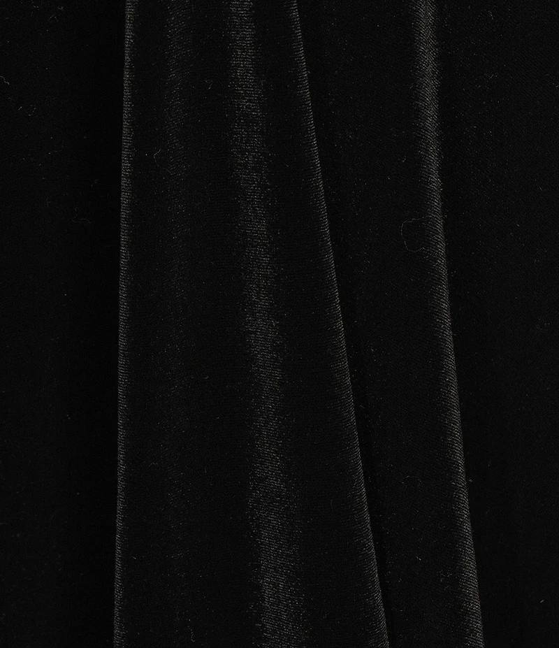 City Vibe Velvet Square Neck Stone Embellished Mesh Sleeved Skater Dress