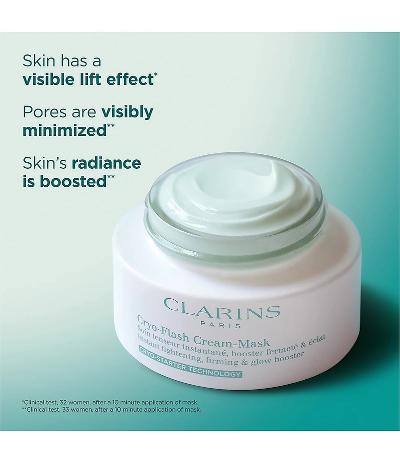 Clarins Cryo-Flash Pore Refining, Firming & Glow Boosting Gel-Cream Face Mask