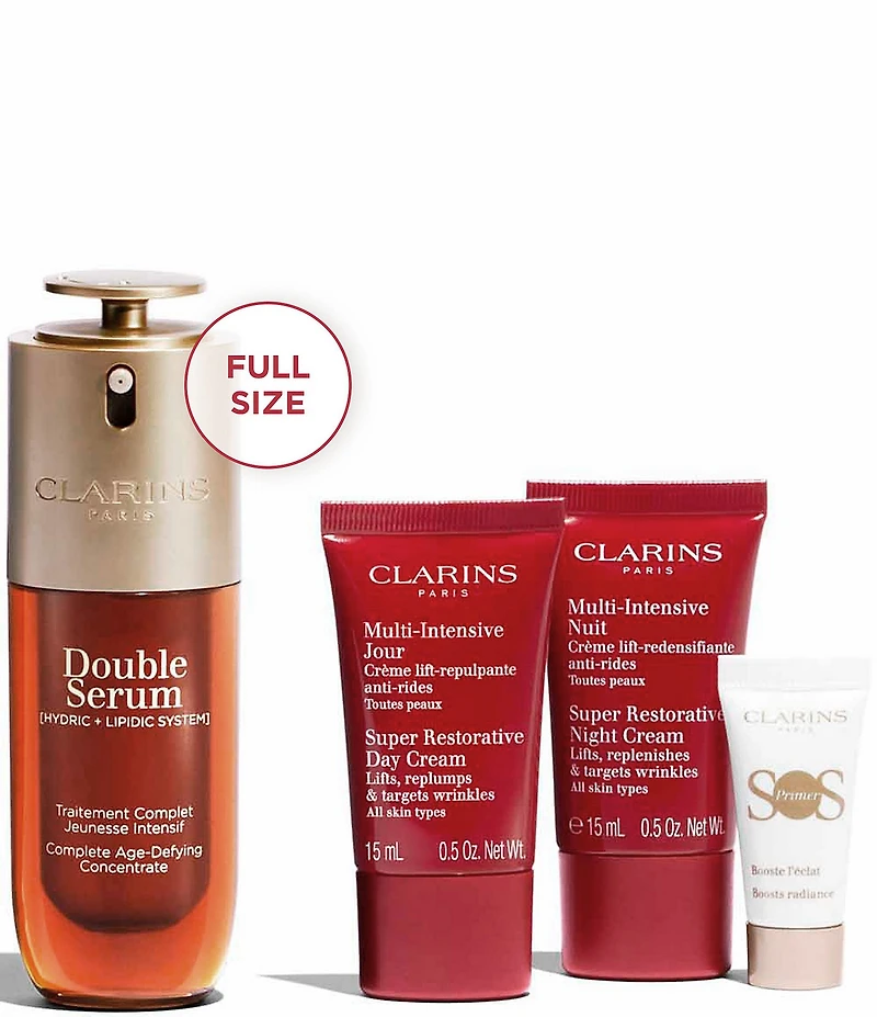 Clarins Double Serum & Super Restorative Anti-Aging Skincare Set