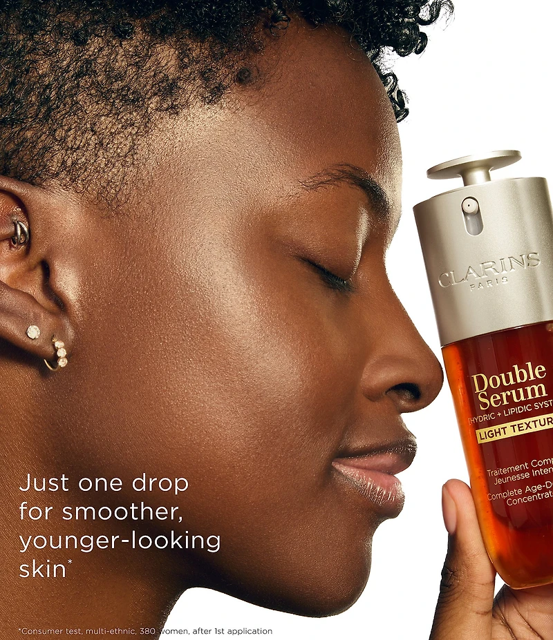 Clarins Double Serum Light Texture Anti-Aging Concentrate to Firm, Smooth, Boost Radiance, and Refine Pores