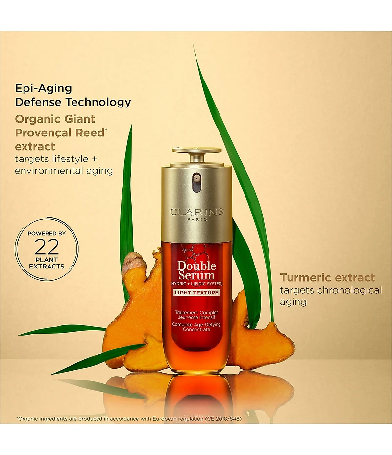 Clarins Double Serum Light Texture Anti-Aging Concentrate to Firm, Smooth, Boost Radiance, and Refine Pores
