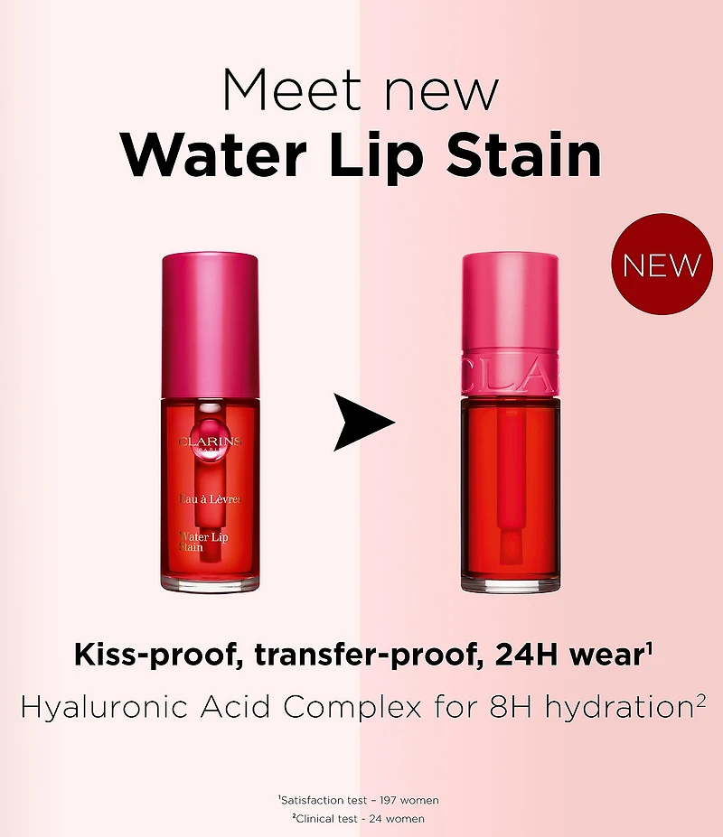 Clarins Hydrating Water Lip Stain with Kiss-Proof Wear and Matte Finish