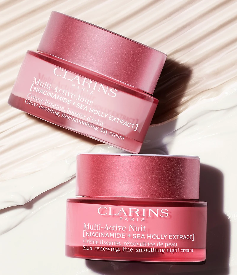 Clarins Multi-Active Day Moisturizer for Lines, Pores, Glow with Niacinamide for Dry Skin