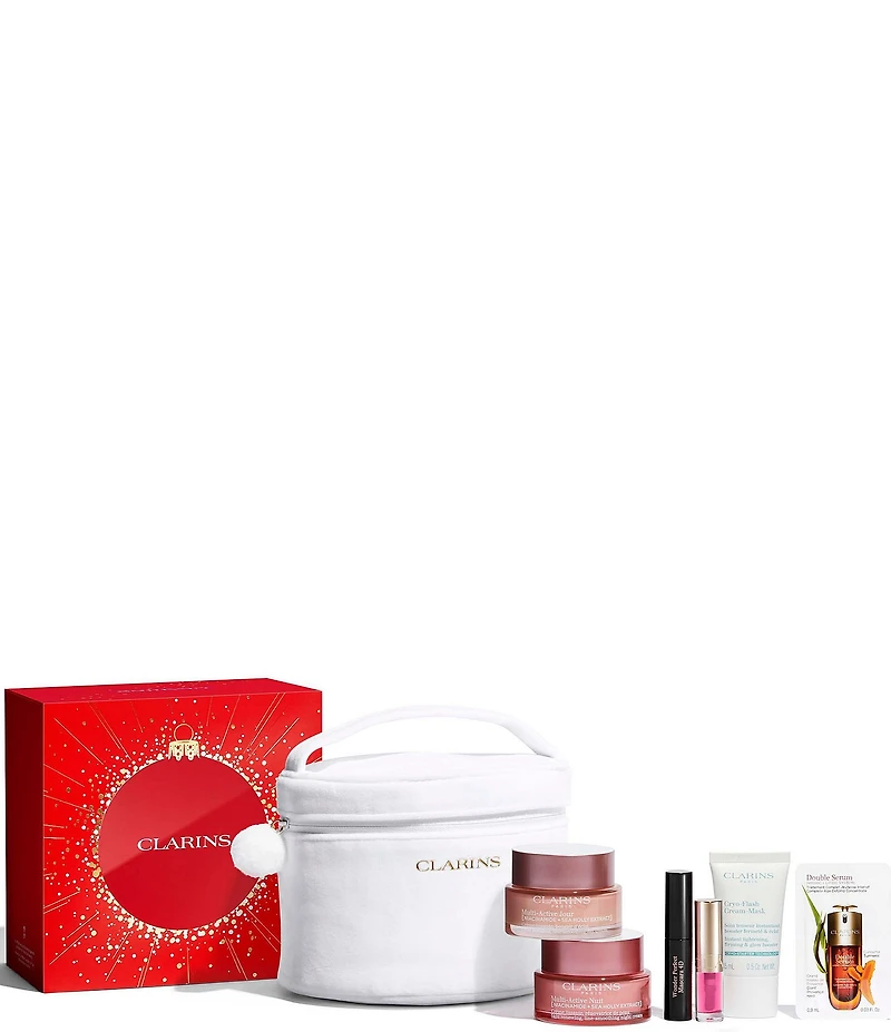 Clarins Lines, Pores, Glow Multi-Active Luxury Skincare Set