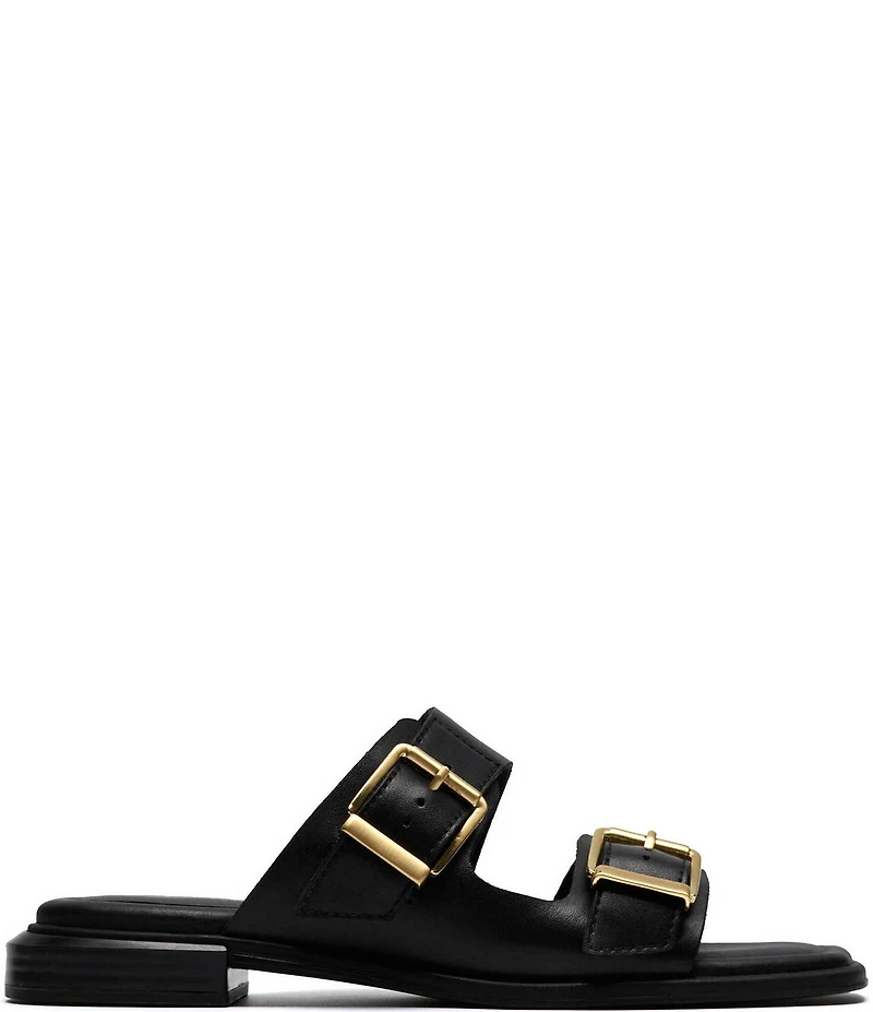 Clarks Artisan Ariany Bay Leather Double Banded Buckle Slide Sandals