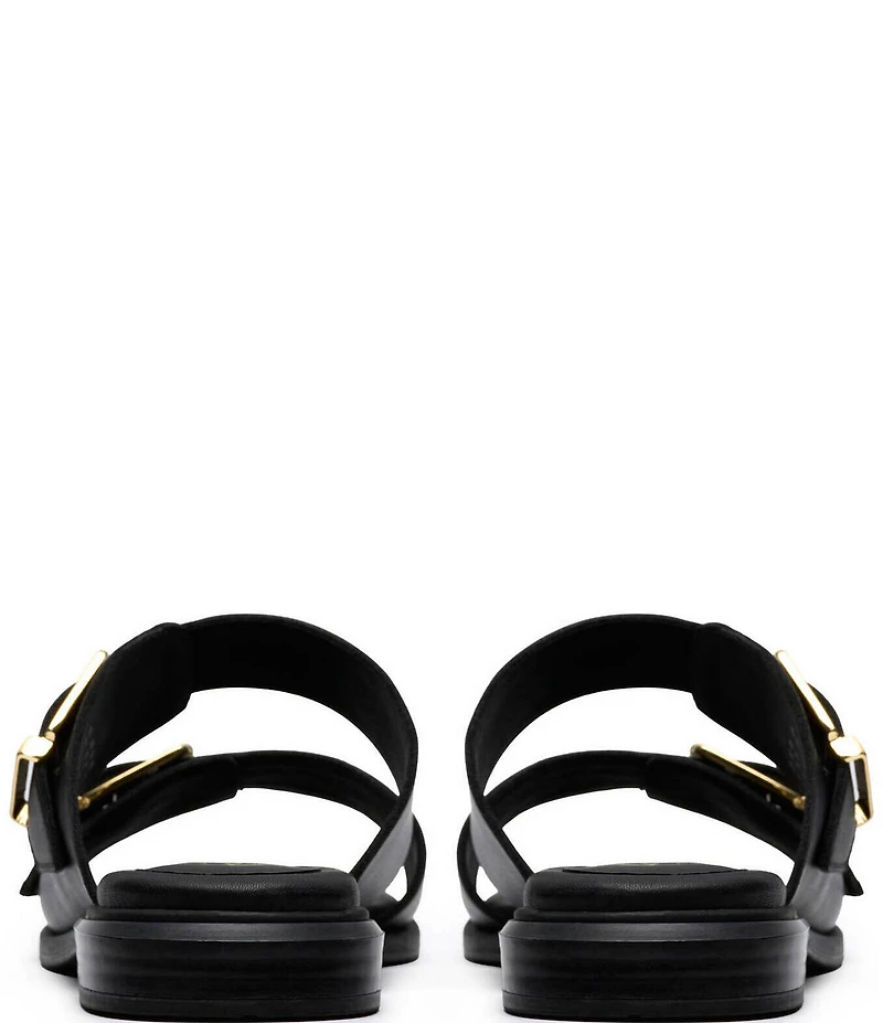 Clarks Artisan Ariany Bay Leather Double Banded Buckle Slide Sandals